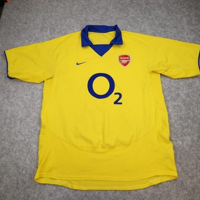 Vintage Arsenal Shirt Mens Large Yellow Away 2003 2005 Nike O2 Jersey Invincible