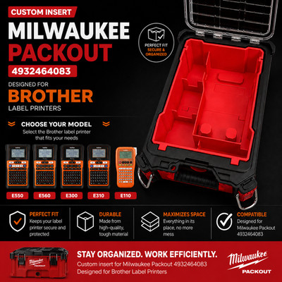 Milwaukee Packout Einsätze für BRUDER Etikettierer mehrere Optionen Einsatz Tablett