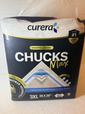 Hospital Grade Bed Pads: Curera Chucks Max 3XL 36x36 4000ml Disposable 10 Ct