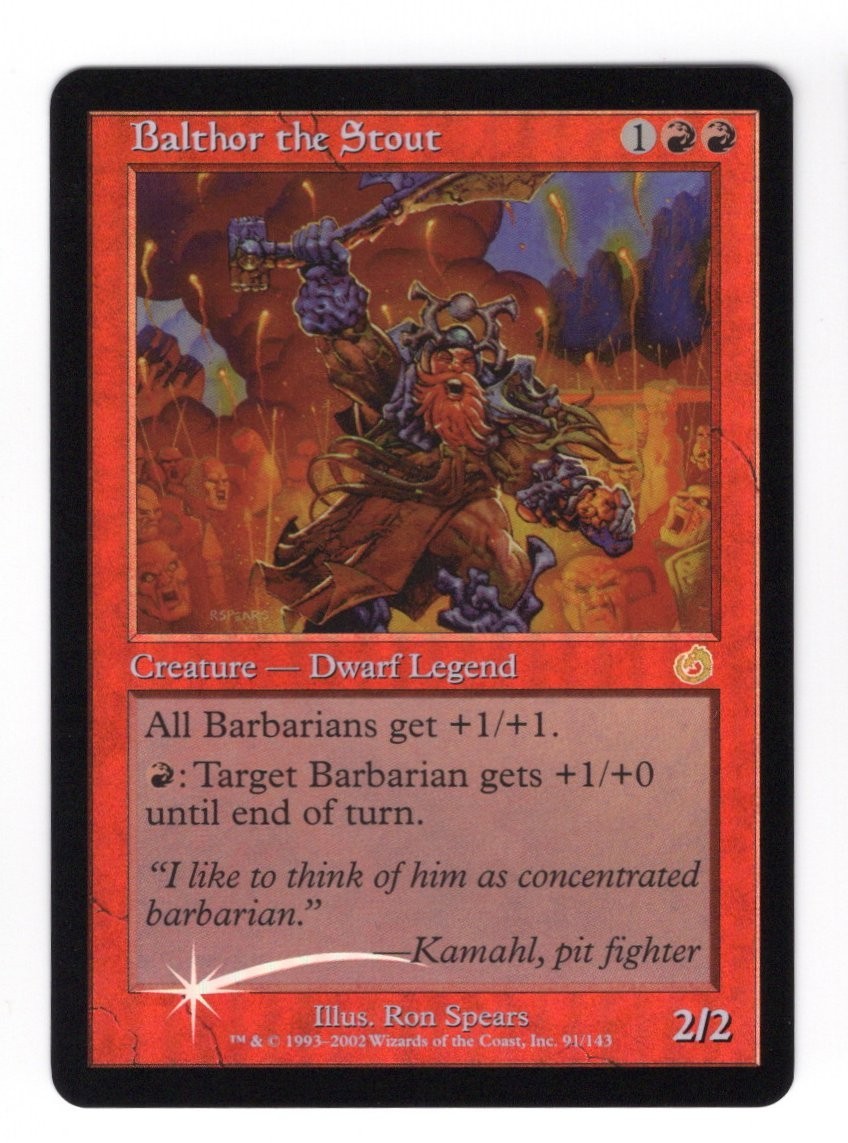 Mtg Balthor the Stout LP Foil Torment Legendary Dwarf Creature Card Rare
