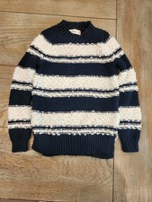 Girls Abercrombie Navy White Marled Striped Soft Sweater EUC 5/6