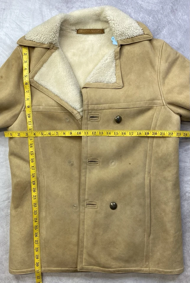 Vintage May D And F Shearling Sheepskin Coat Tan Marlboro Sz 38 Daniels Fisher - Image 4 of 4