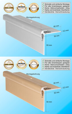  41,4/m Treppenkantenprofil CLASSIC 7mm Aluminium Treppenprofil Treppenkante Alu