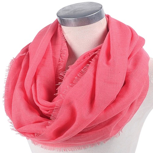 CJ Ropa Coral Rosa Mobius Bufanda Infinita Segundos Capucha Chal Pashmina - Imagen 7 de 8