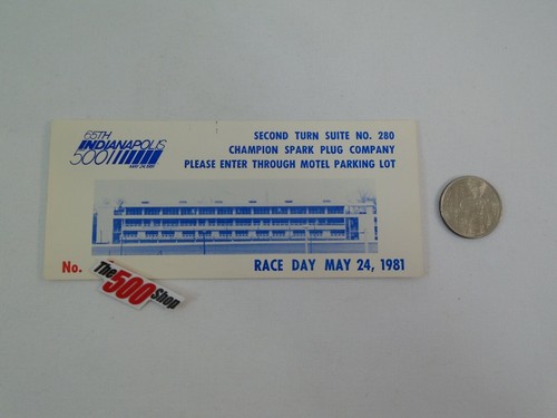 1981 Indianapolis 500 Race Day Champion Spark Plug Co.Suite Ticket Brickyard - Picture 3 of 6