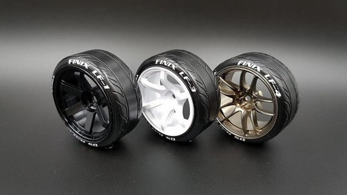 DS Racing LF-4SE Drift Tyres, Finix Series, 1/10 RC, Treaded - 4 Tyres & Inserts - Picture 4 of 8