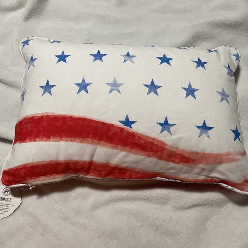 Michel Design Works Rectangle Throw Pillow Red White And Blue 18x12 - Picture 3 of 3