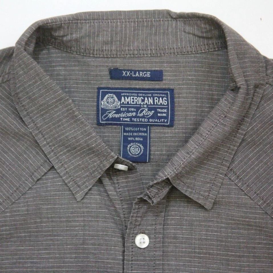 American Rag серый 2 кармана платье рубашка с длинным рукавом на пуговицах Топ XXL 2XL AP87 - Изображение 3 из 4