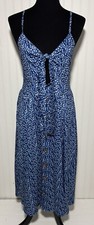 Ecowish Bohemia Summer Dress Spaghetti Strap Floral Womens Size Large Blue Boho