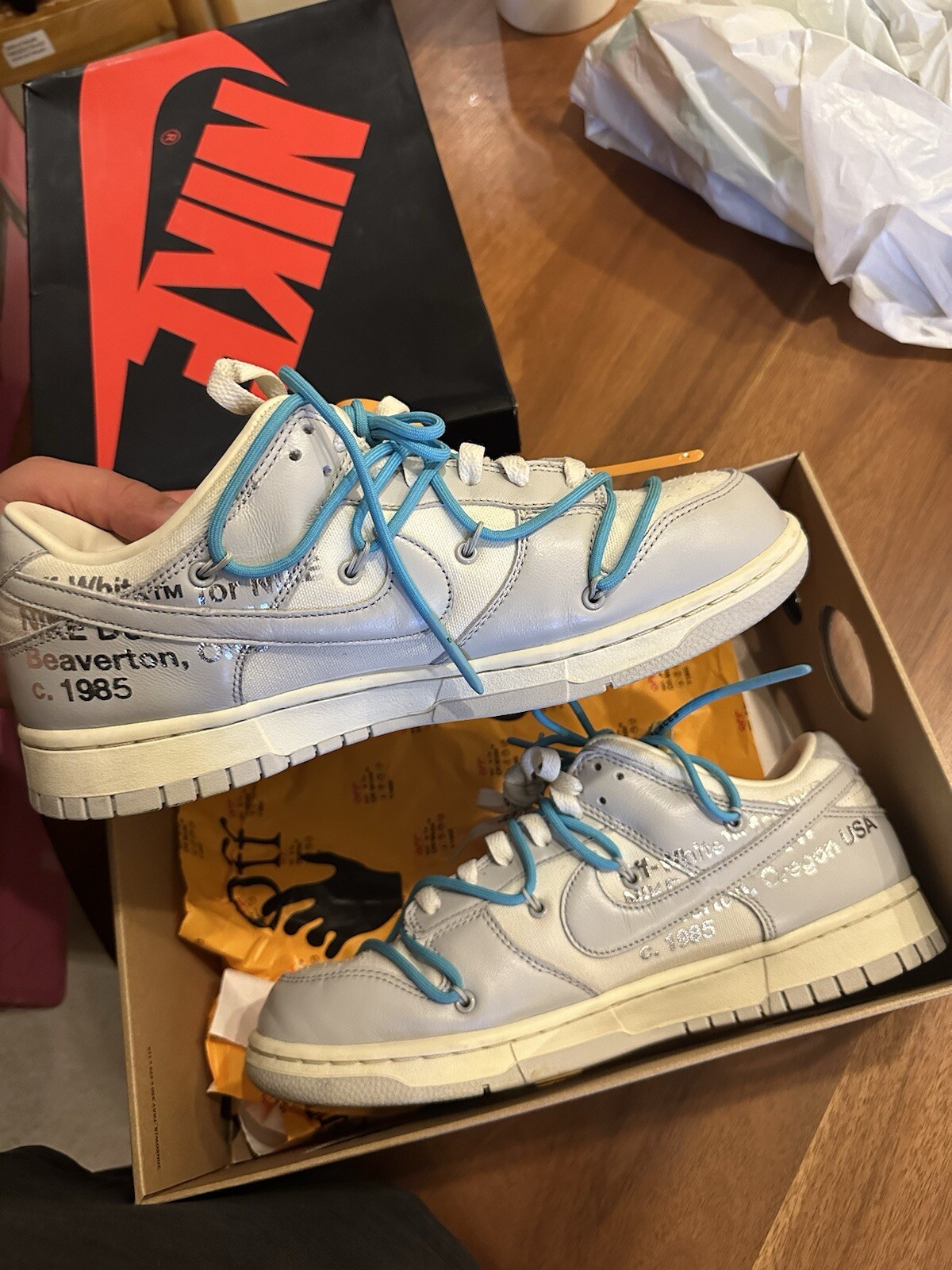 OFF WHITE X NIKE Taglia 10 Nike Off White x Dunk Low Lotto 02 di 50