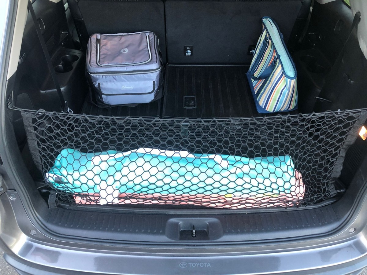 Envelope Style Trunk Cargo Organizer Net For Toyota Highlander 2014-2025 – Elastic Nylon, Easy Install, No Tools