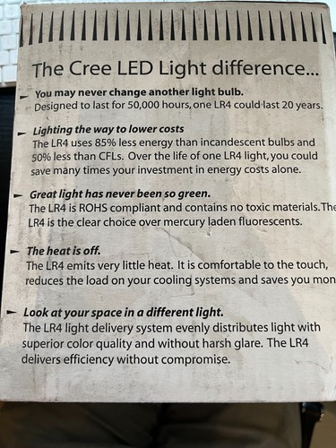 Cree Recessed Luminarie 4"Downlight module with 15 degree sheild Angle - Picture 4 of 8
