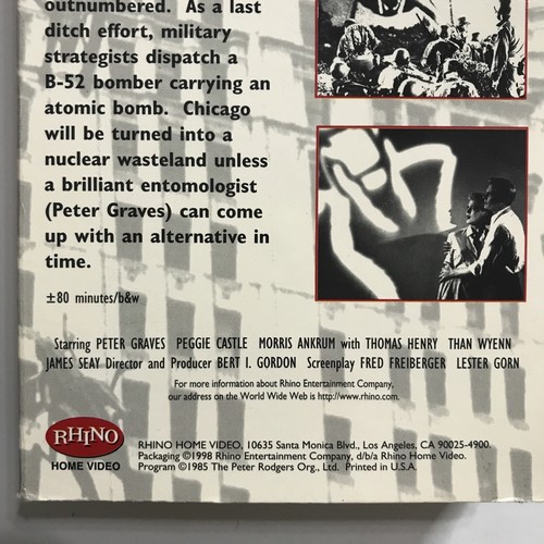 Beginning Of The End VHS Peter Graves Peggie Castle Sci-fi B&W - Picture 4 of 4