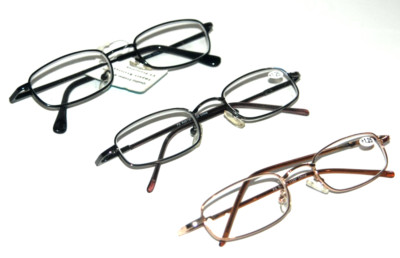 3 compact READING GLASSES  Gold / Black tone spring temples power+1.25 Men Women