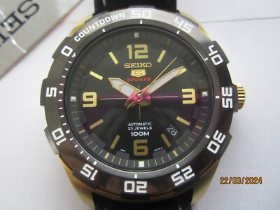 SEIKO 5 MEN'S WATCH AUTOMATIC SPORTS ALL S/S LEA ORIGINAL SRPB86K1 NEW