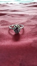   Pretty Amethyst Ring in Silver Setting Marked 925 size 7 preowned