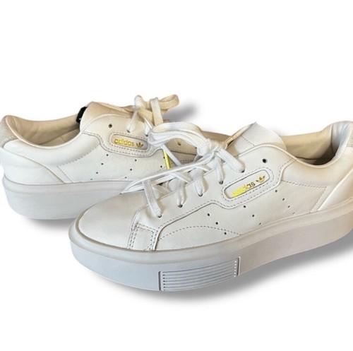 Adidas elegante weiß gold Leder Freizeit Turnschuhe Damen 7 - Bild 1 von 8