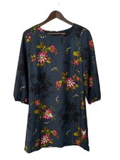 Ann Taylor 4 navy floral shift dress womens