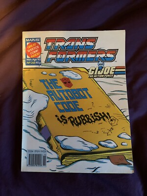 transformers And Gi Joe Comic Marvel No265 1990