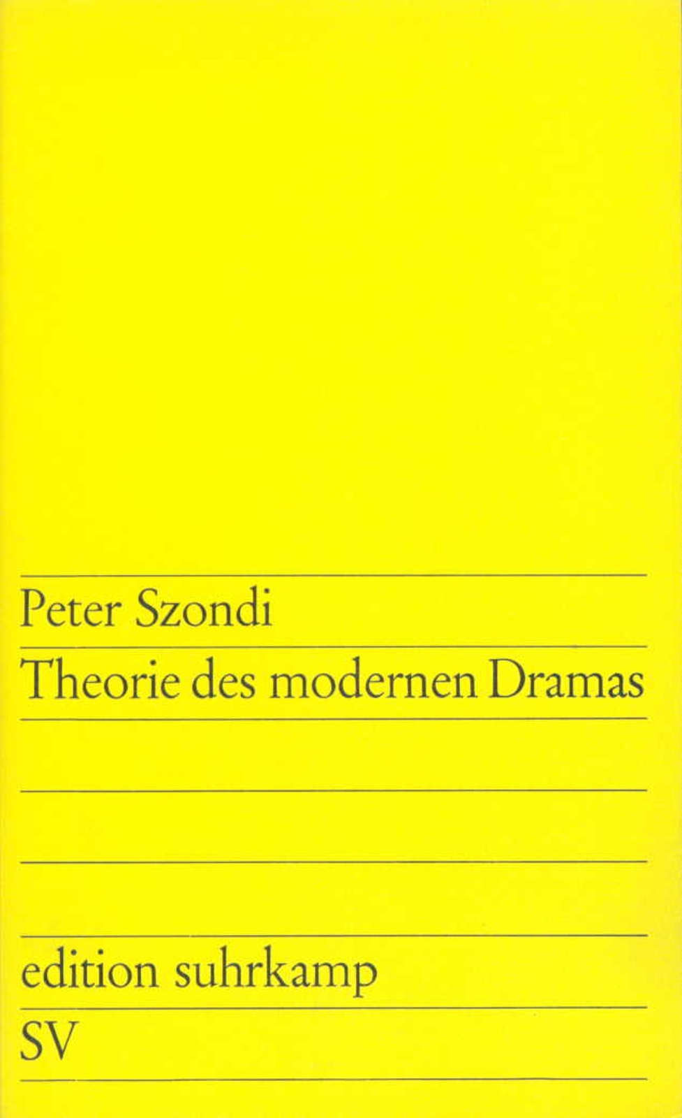 Thumbnail - Theorie Des Modernen Dramas Peter Szondi Taschenbuch Edition Suhrkamp