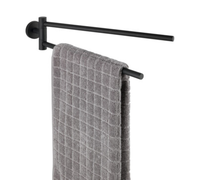 WENKO Handtuchhalter Bosio Edelstahl mit 2 beweglichen Armen Bad Gäste WC Halter