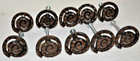 10 Knob Drawer Pulls Handles 1.25" Hammered Bronze Metal 1.2" D Cabinet Bundle