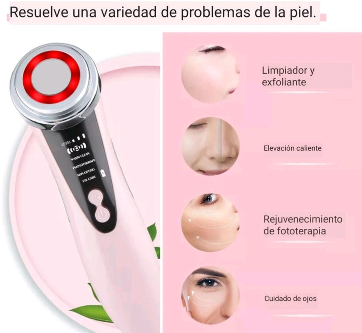 Masajeador facial dos colores, facial para cara rostro recargable por USB |  eBay