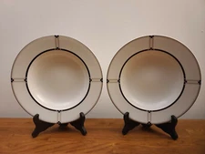 VTG Set of 2 Studio Nova Exhibition Art Deco 9" Large Rim Soup Bowls