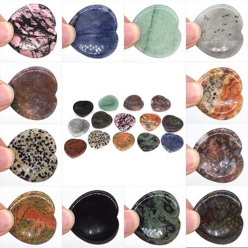 Heart Oval Thumb Worry Stone Healing Crystal Pocket Palm Stone Chakra Meditation