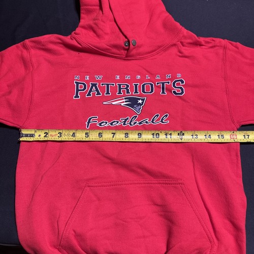 Gildan New England Patriots Football Red Hooded Sweatshirt Youth Medium - Picture 3 of 10