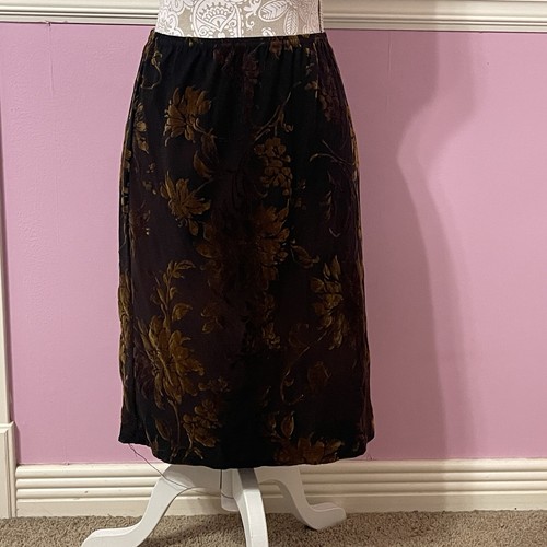 Vintage 90s y2k fairy velvet skirt fairycore cottage renaissance floral brown - Picture 2 of 4