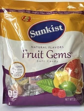 Jelly Belly Sunkist Fruit Gems Soft Candy  Natural Flavors  Variety Candies 2lb