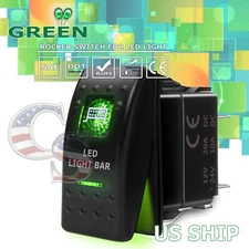 Green Light LED Light Bar 12V 20A 10A 5-pin Rocker Toggle Switch Car Boat SUV