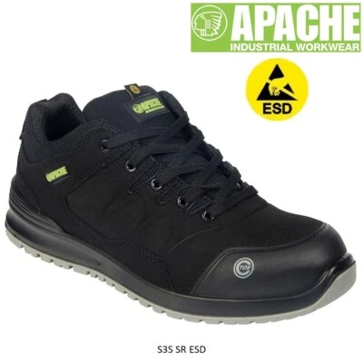 Mena APACHE S3 Suede Safety Trainer ESD Composite Toe Cap Wide Fit Work Boot Sz