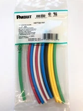 NOS - Panduit HSTT25-YK1 6-Inch Heat Shrink 1/4" Assorted Colors 14 pcs/Pack