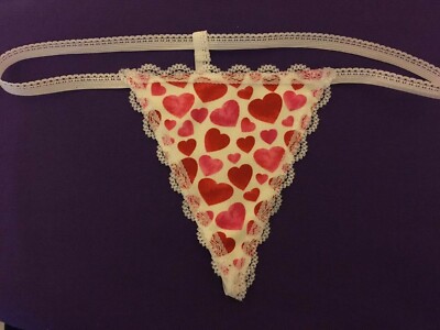 Womens RED HEARTS Valentines Day Love Gstring Thong Sexy Lingerie Underwear
