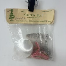 The Cracker Box Ornament Fruit Cake Craft Kit Across Beaded Satin Christmas Vtg
