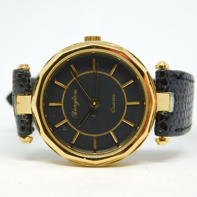 Benytone 4601 Gold Tone Case Genuine Leather Quartz Women's Watch New Battery