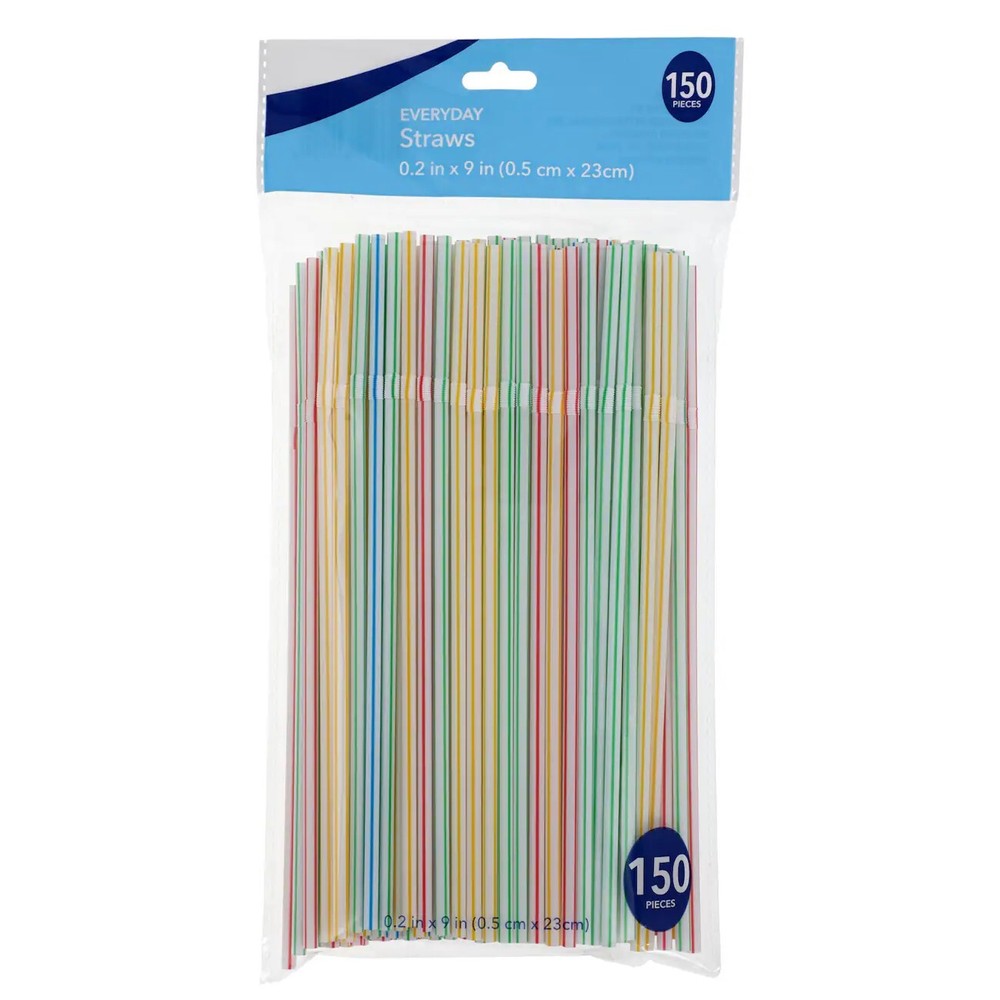 150 PAJITAS PARA BEBER DE FIESTA Flexible Plástico Flexible Paja Flexible Surtido de Colores