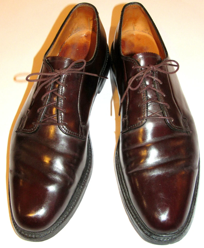 VTG FLORSHEIM ROYAL IMPERIAL SHELL CORDOVAN PLAIN TOE SHOES~GOOD SOLES/HEELS 11A - Image 2 of 4