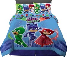 PJ Masks "It's Time to be a Hero" Kids Full Reversible Bed Set-AB09CFKVMG31