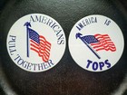 America Is Tops & Americans Pull Together 1970's Vintage Pinback Buttons ~ USA  — photo 4