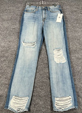 7 For All Mankind Womens Jeans Size 29 Distressed Denim Blue NWT New MSRP 248