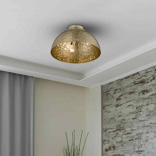 Golden Lighting Shepard 13.75 in. 3-Light Modern Brass Flush Mount - Picture 8 of 9