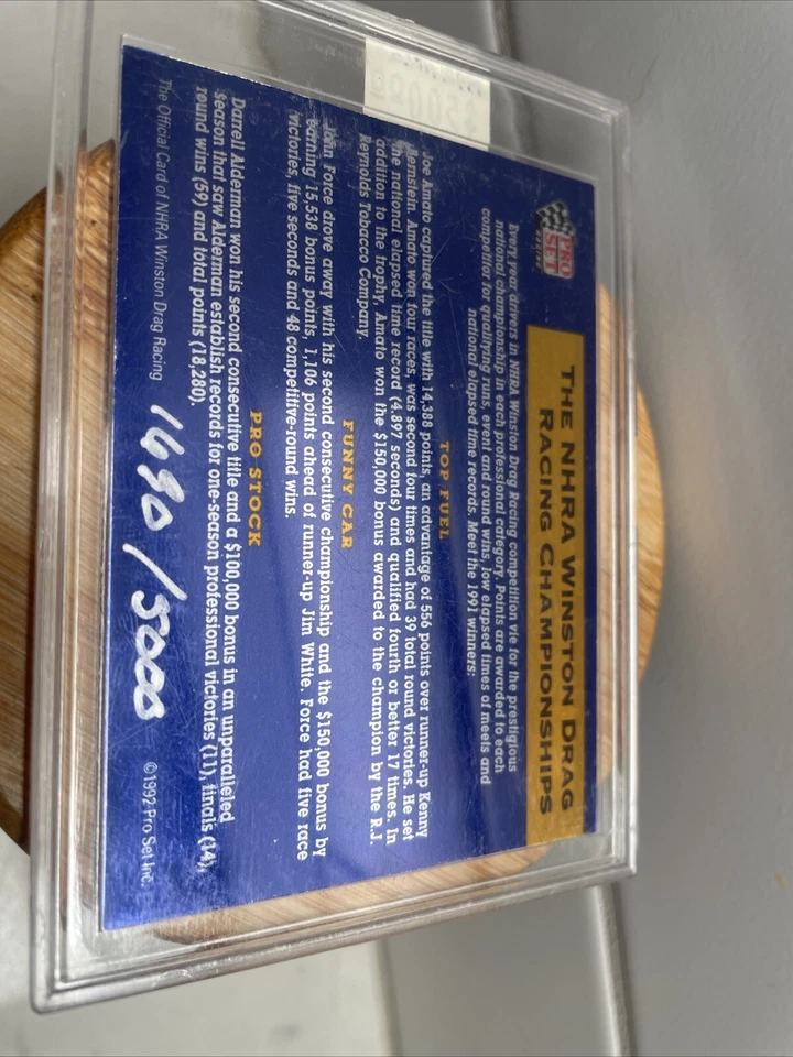 1992 Pro Set Winston Cup - #1690/5000 - NHRA Winston Cup Champion Hologram RARE! - Image 2 of 2