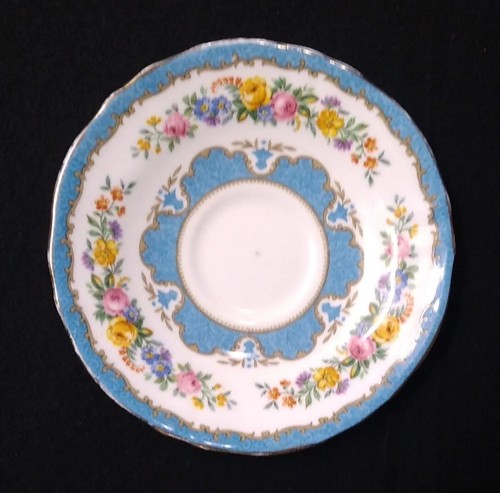 Crown Staffordshire England Blue Lyric Tunic Cup & Saucer Fine Bone China - Picture 9 of 12