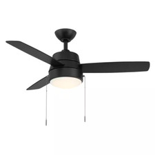 Caprice 44 In. Integrated LED Indoor Matte Black Ceiling Fan with Light Kit