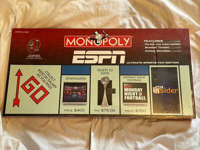 Monopoly ESPN Ultimate Sports Fan Edition Board Game New Factory