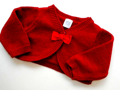 Girls Carters Sparkly Red Shrug Holiday Party Sweater 6 mos