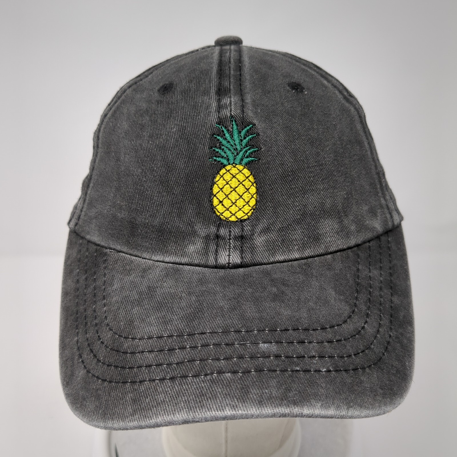 Pineapple Slideback Hat Gray One Size Solid Embro… - image 2